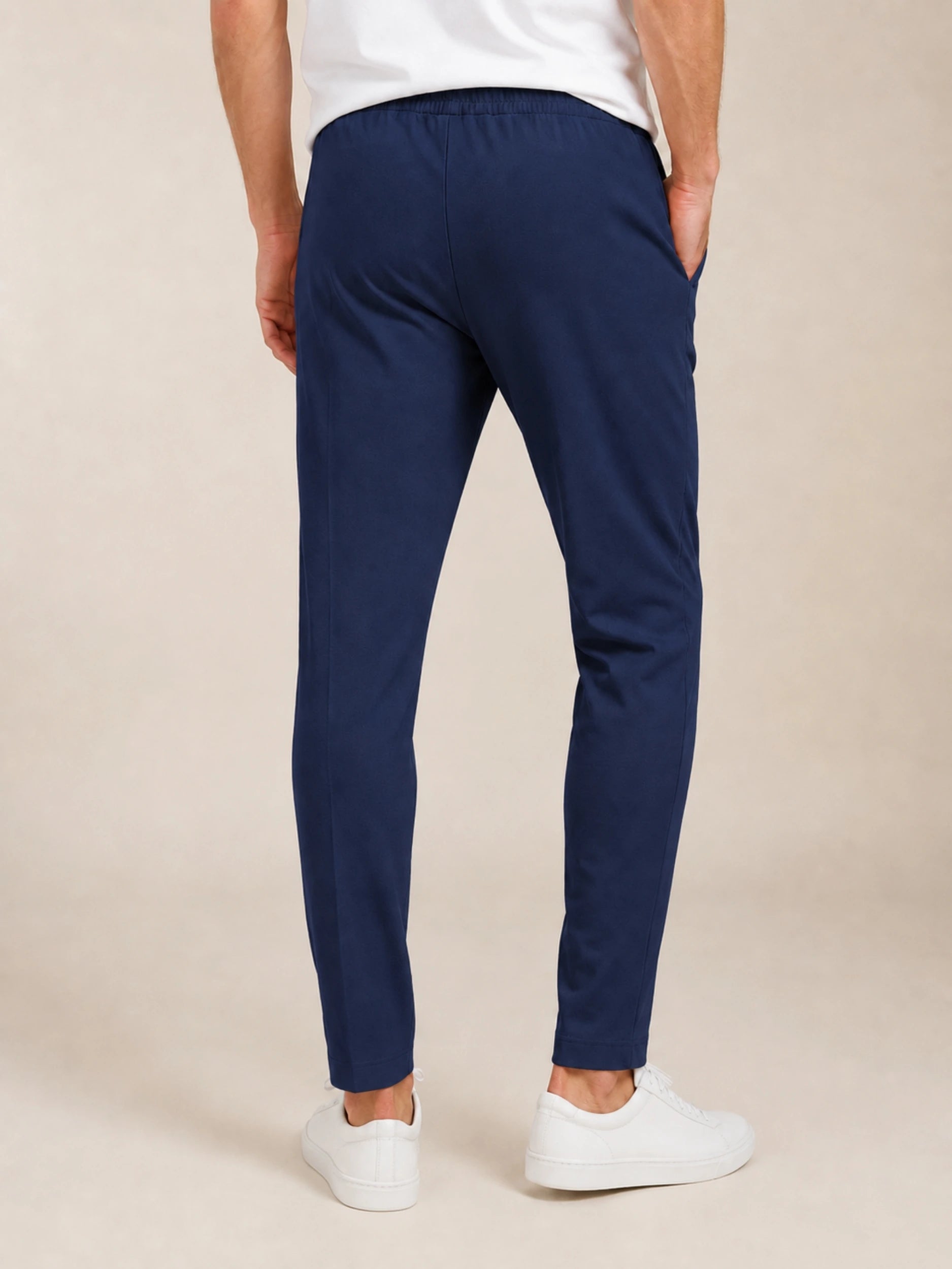 Navy Blue Drawstring Yacht Trousers