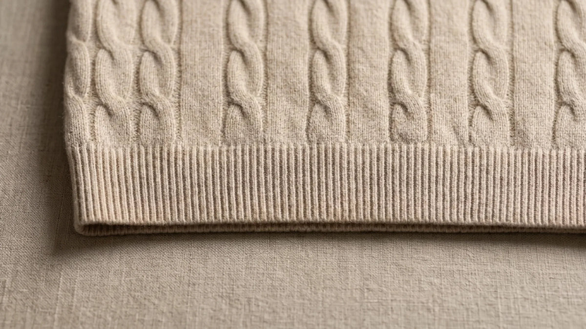 Brera Sand Cable Roll-Neck close-up 2