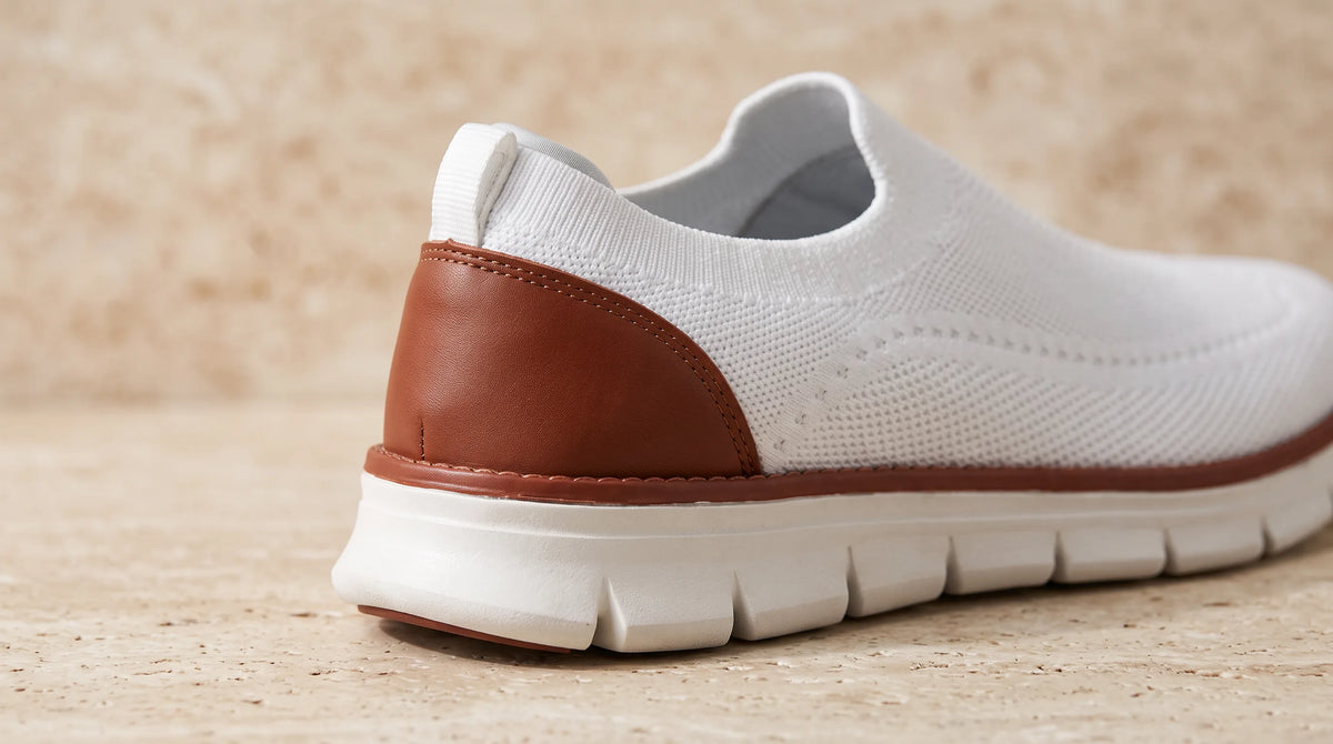Close-up of the Cove Lightweight Loafers' heel panel and sole