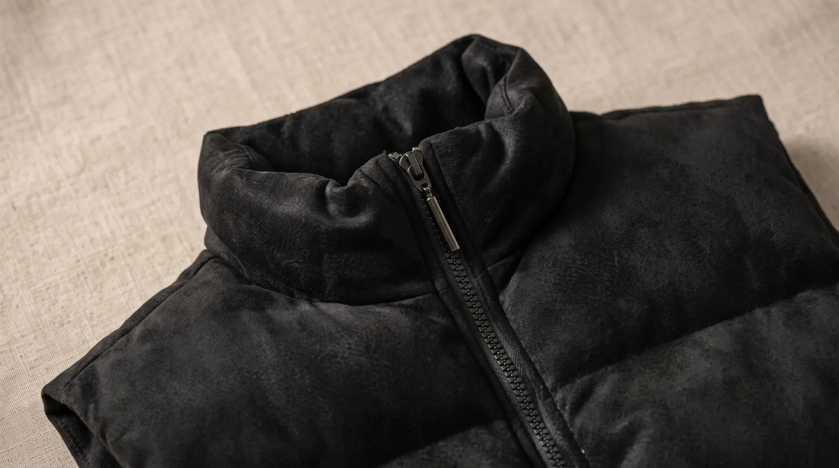 Hills Black Padded Gilet collar
