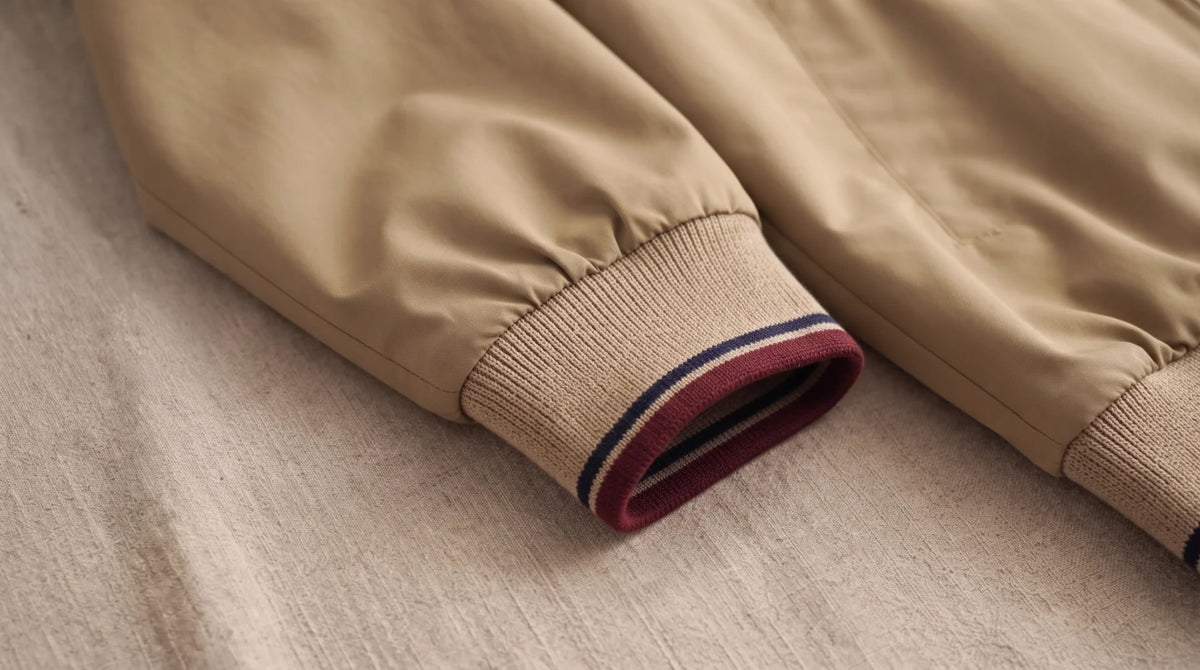 Ribbed cuff of the Camogli Khaki jacket