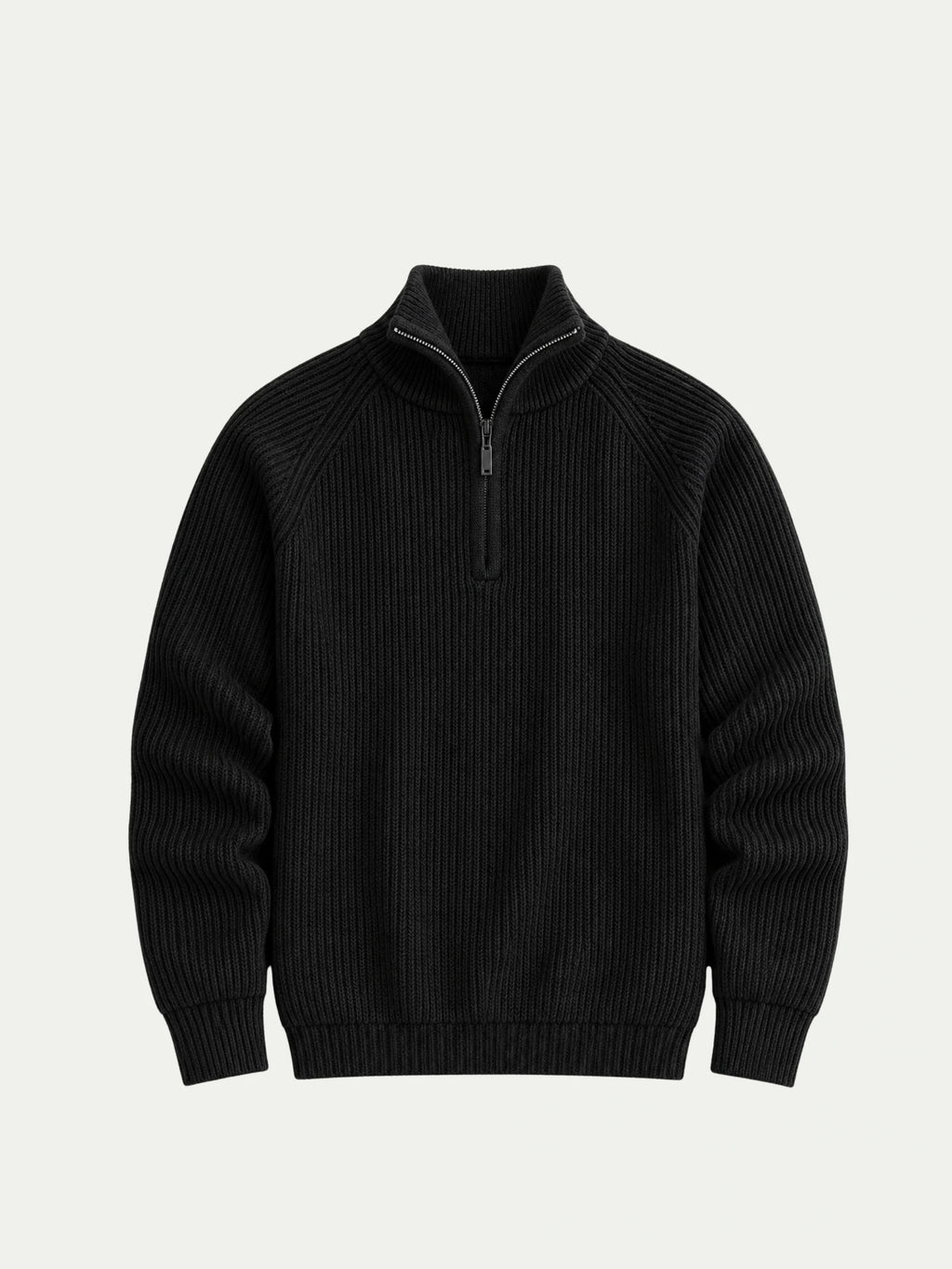 Como Black Half-Zip Knit
