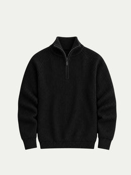 Como Black Half-Zip Knit