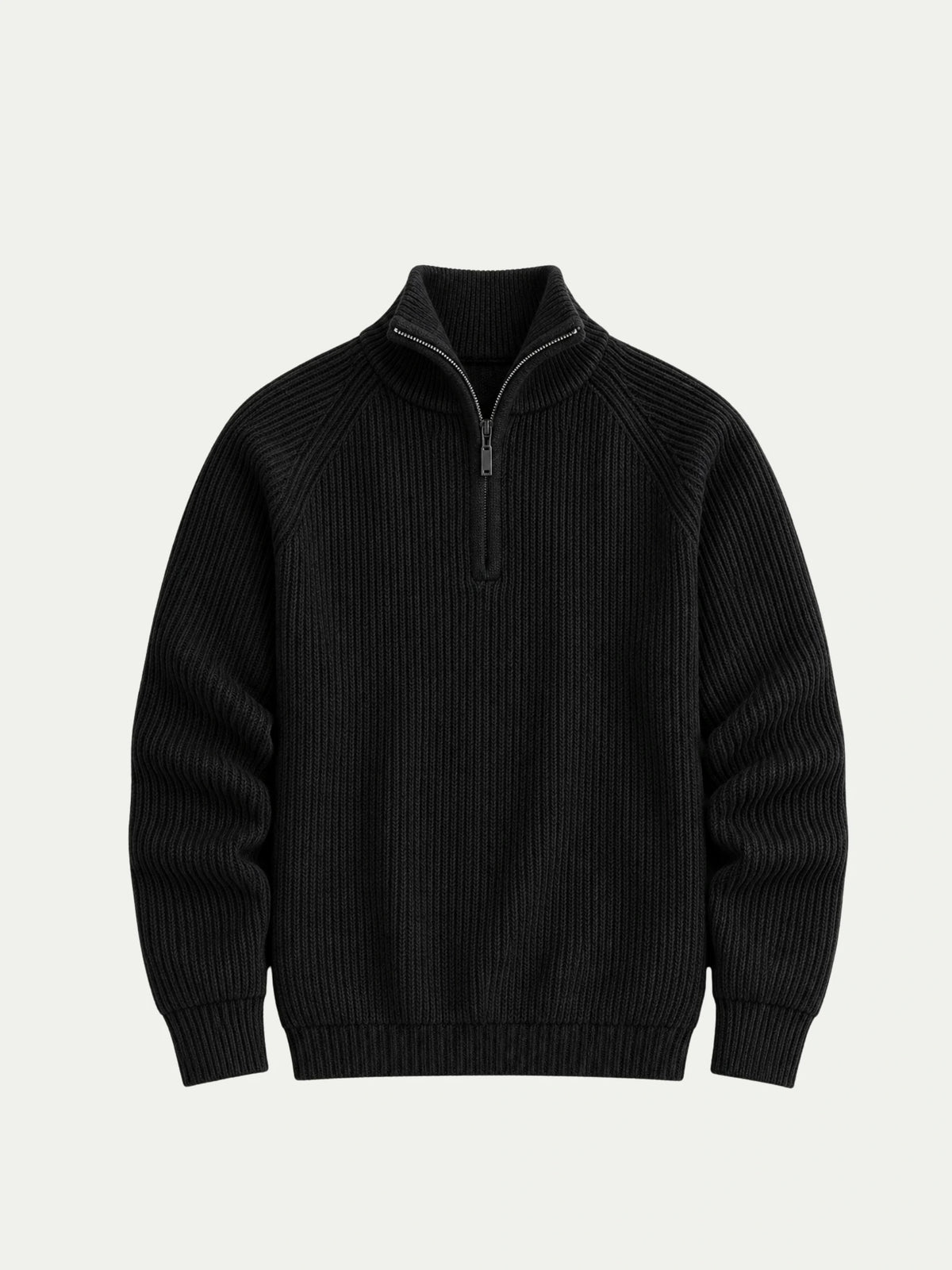 Como Black Half-Zip Knit