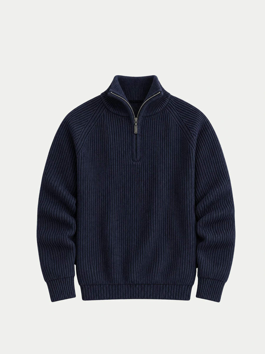 Como Navy Half-Zip Knit