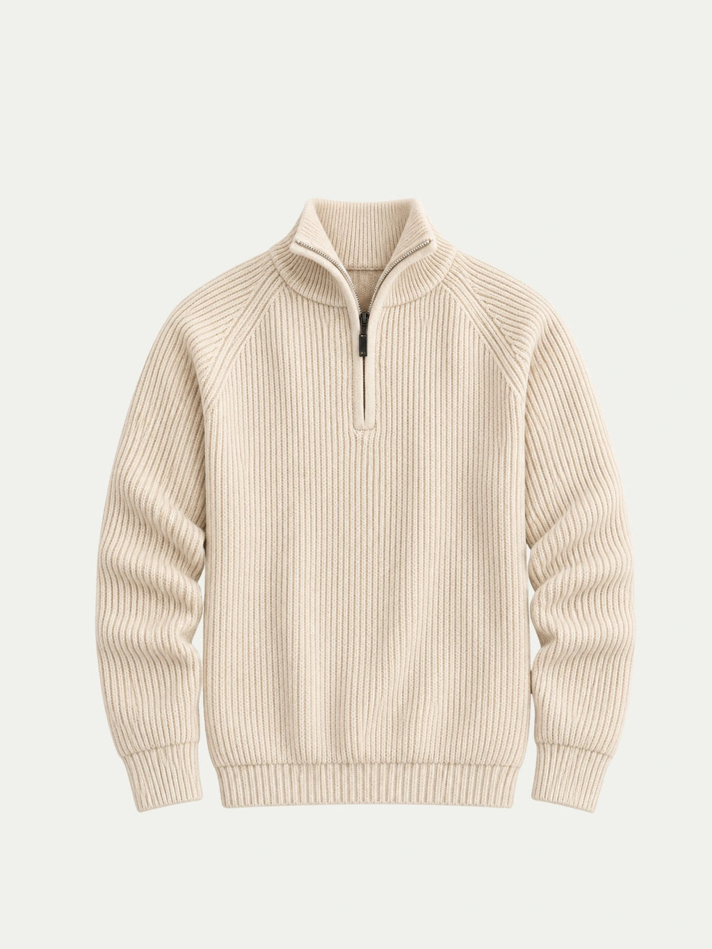 Como Beige Half-Zip Knit