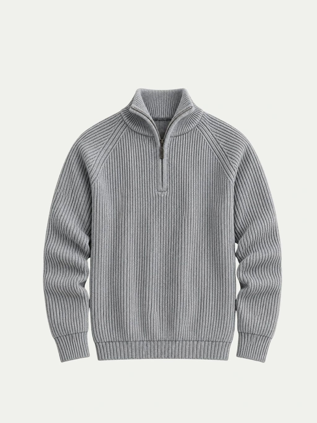 Como Gray Half-Zip Knit