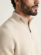 Como Beige Half-Zip Knit