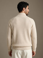 Como Beige Half-Zip Knit