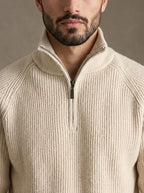 Como Beige Half-Zip Knit