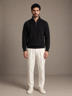 Como Black Half-Zip Knit