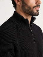 Como Black Half-Zip Knit