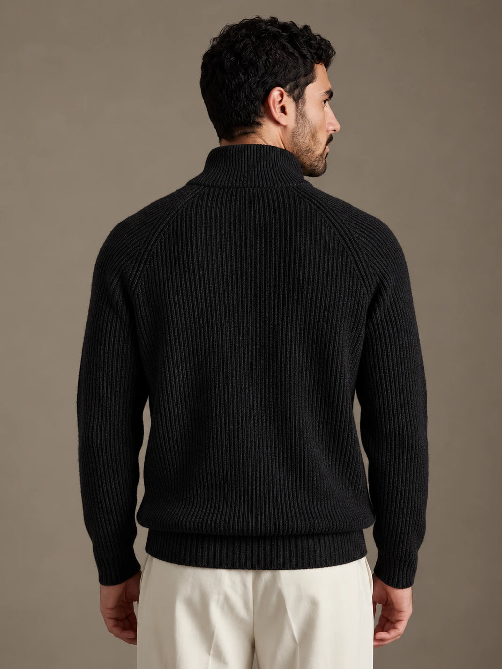Como Black Half-Zip Knit