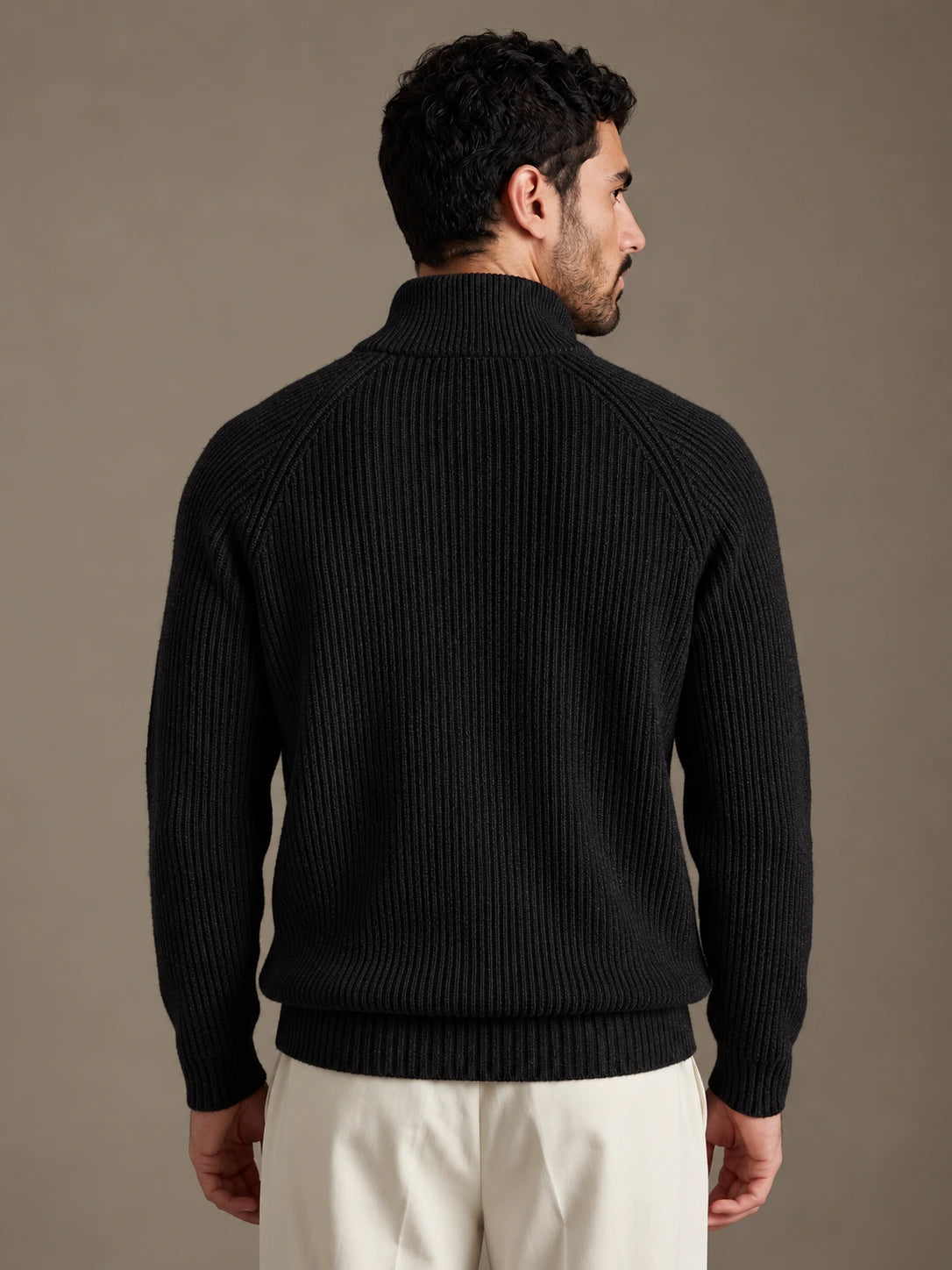 Como Black Half-Zip Knit