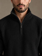 Como Black Half-Zip Knit