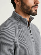 Como Gray Half-Zip Knit