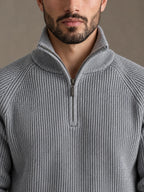 Como Gray Half-Zip Knit