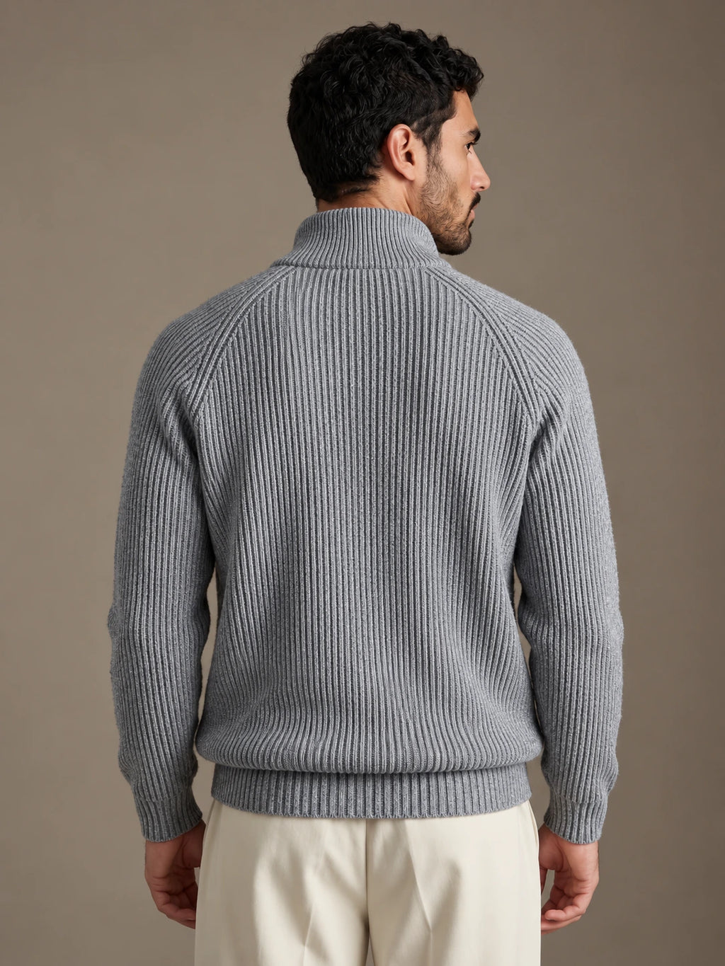 Como Gray Half-Zip Knit