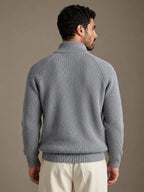 Como Gray Half-Zip Knit