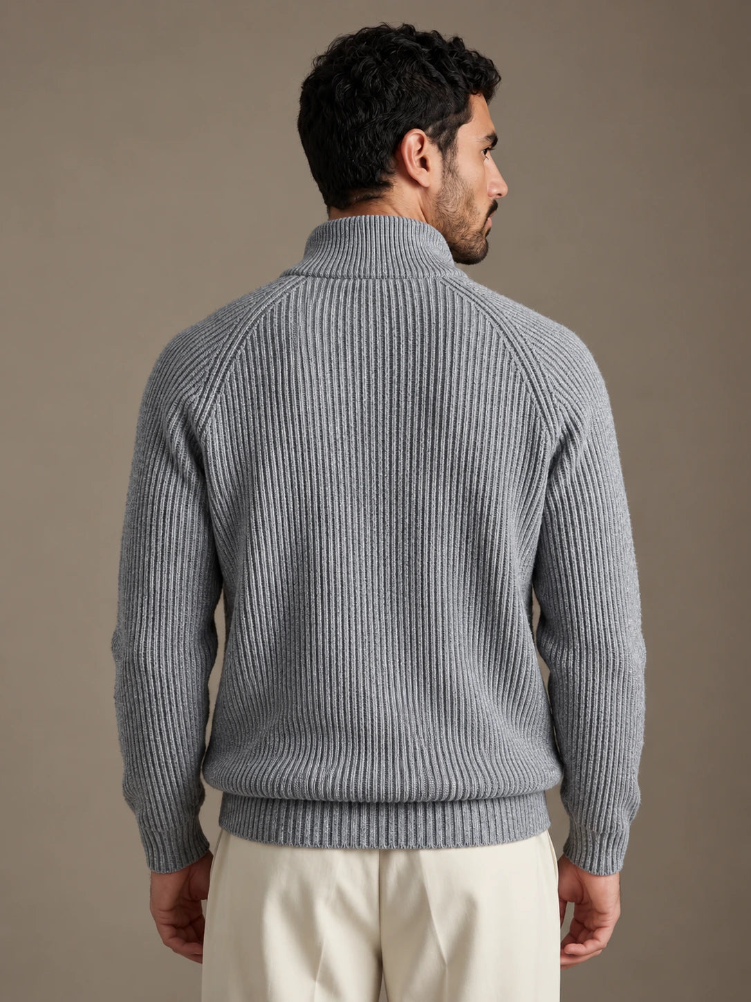 Como Gray Half-Zip Knit