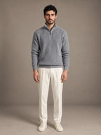 Como Gray Half-Zip Knit