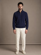 Como Navy Half-Zip Knit