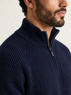 Como Navy Half-Zip Knit