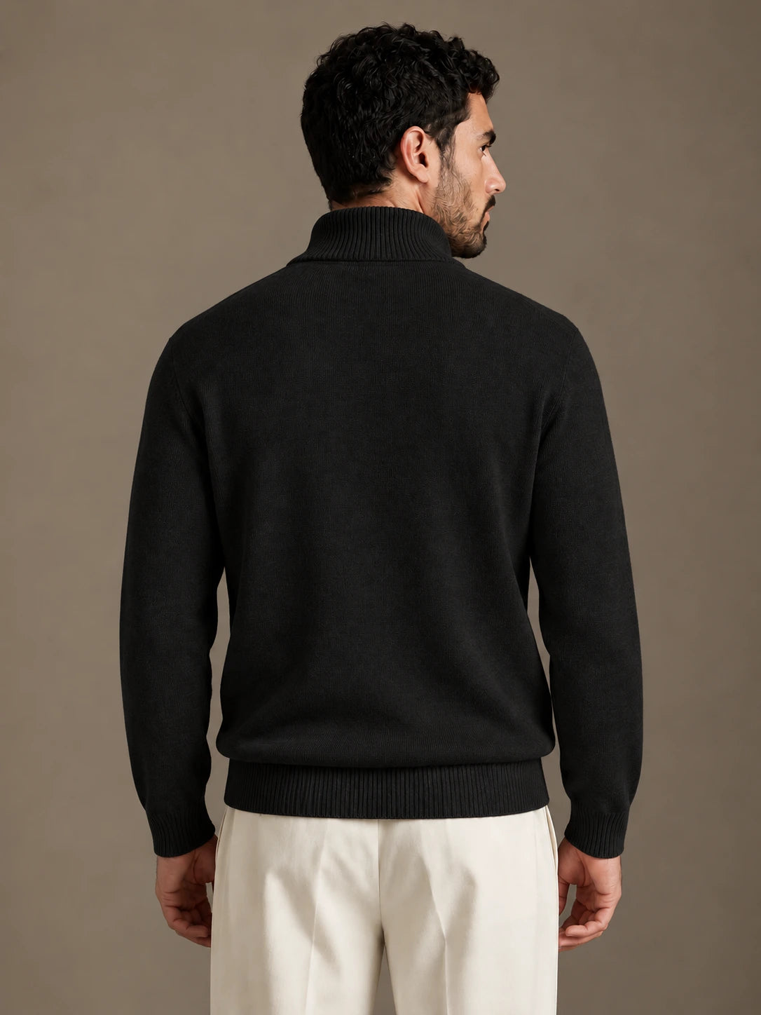 Riva Black Roll-Neck
