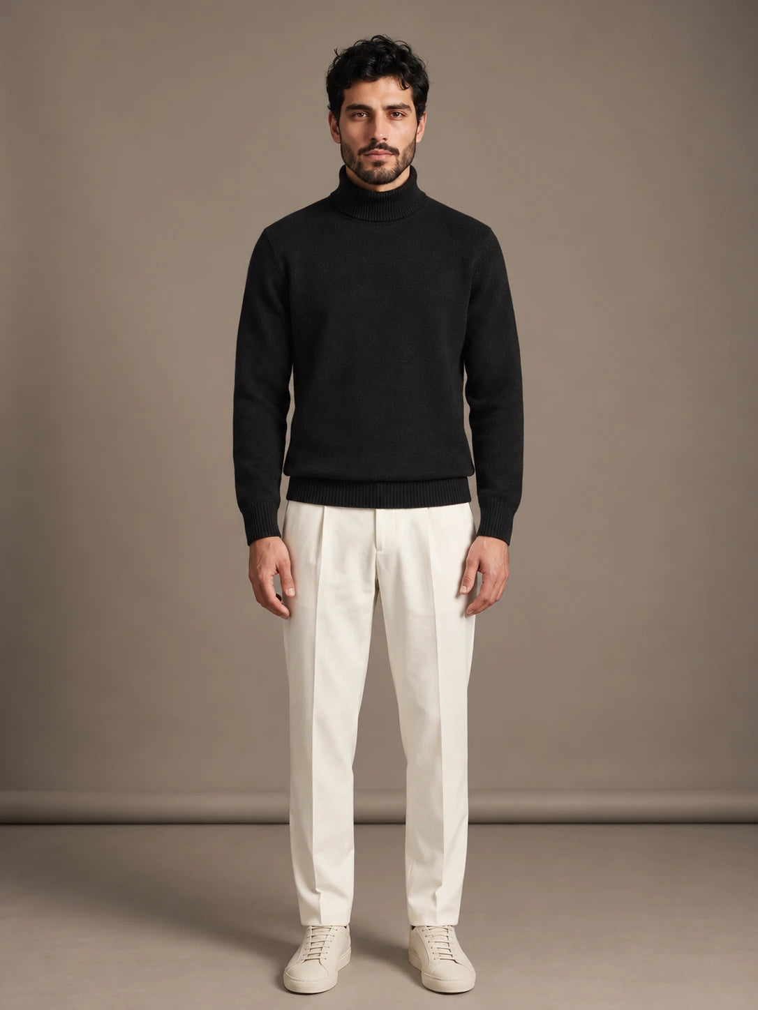 Riva Black Roll-Neck