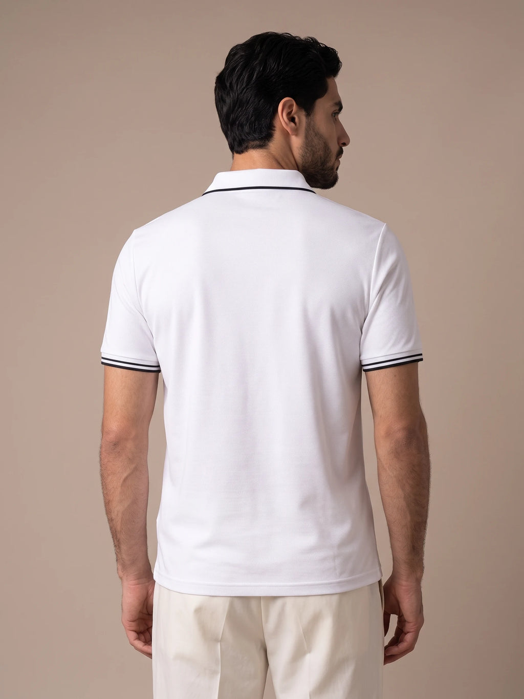 Back view of the Morino White Polo