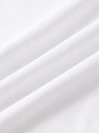 Close detail of the white bamboo-fibre piqué
