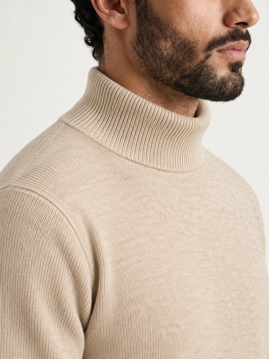 Riva Beige Roll-Neck