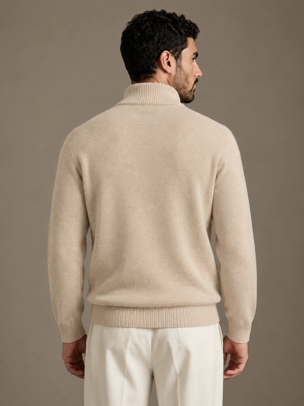 Riva Beige Roll-Neck