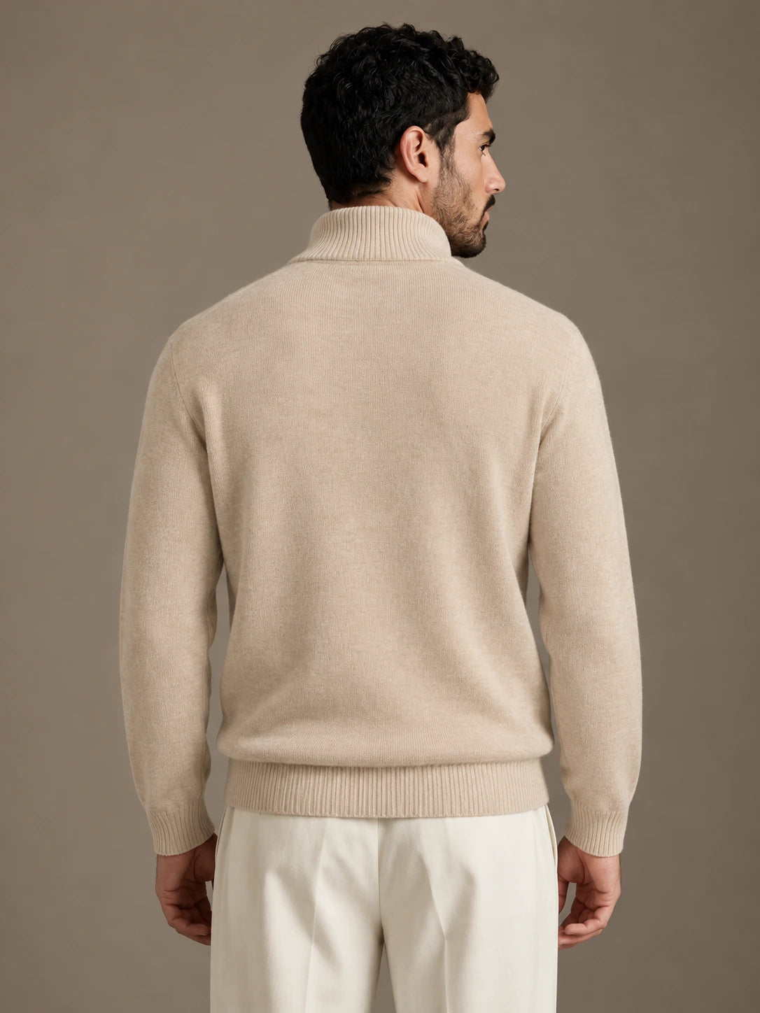 Riva Beige Roll-Neck