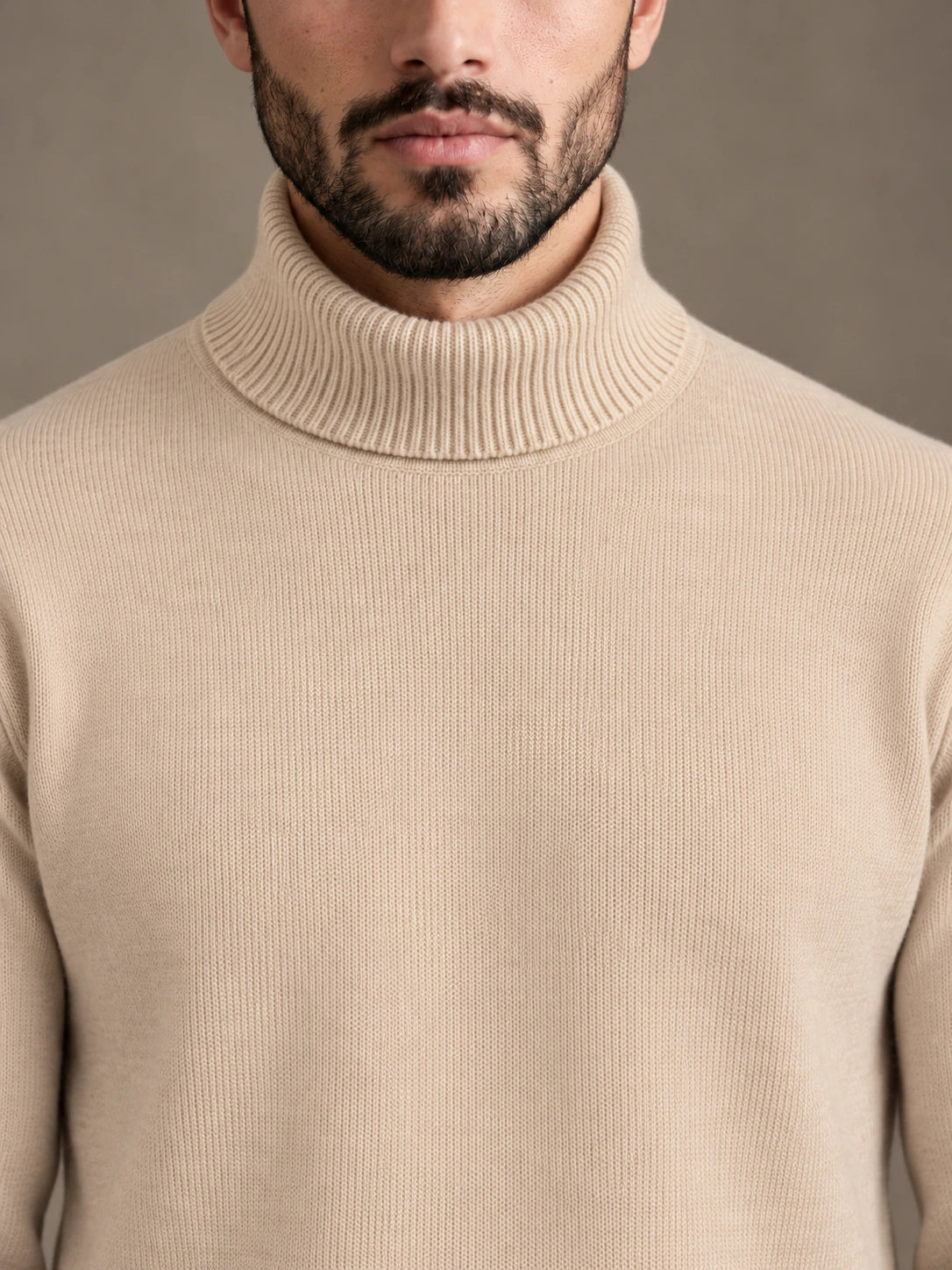 Riva Beige Roll-Neck