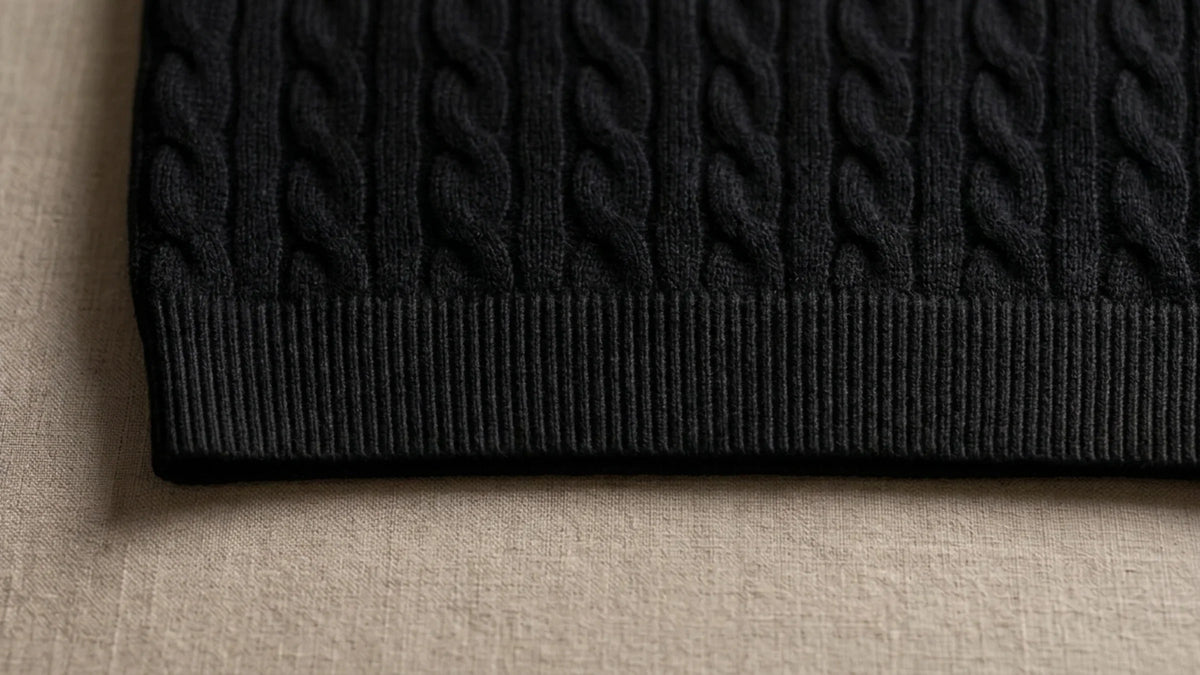 Brera Black Cable Roll-Neck close-up 2