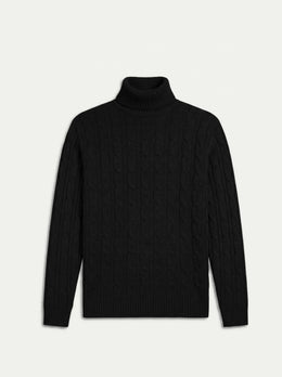 Brera Black Cable Roll-Neck
