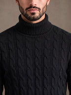 Brera Black Cable Roll-Neck
