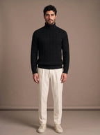 Brera Black Cable Roll-Neck