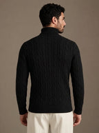 Brera Black Cable Roll-Neck