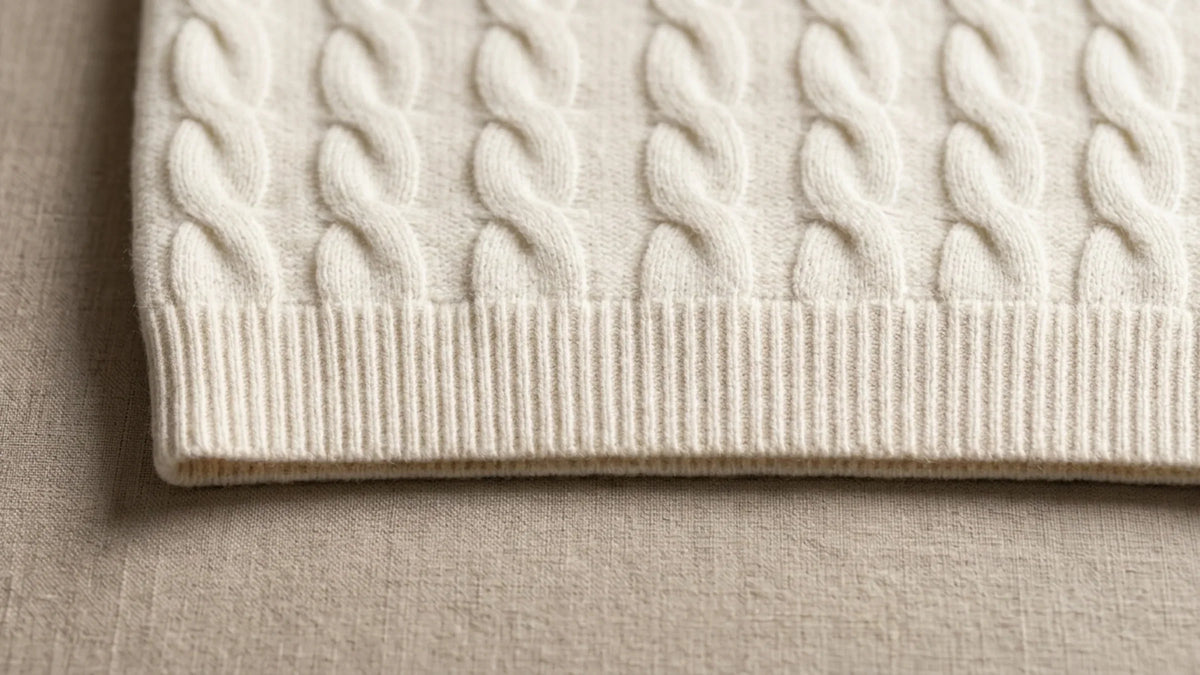Brera Ivory Cable Roll-Neck close-up 2