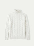 Brera Ivory Cable Roll-Neck