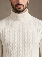Brera Ivory Cable Roll-Neck