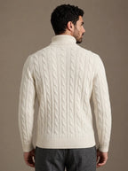 Brera Ivory Cable Roll-Neck