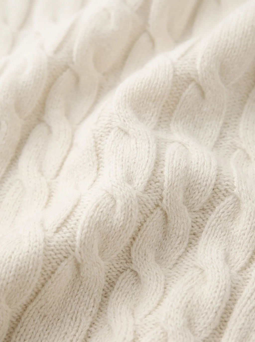 Brera Ivory Cable Roll-Neck