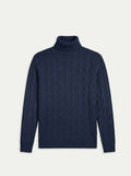 Brera Navy Cable Roll-Neck