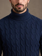 Brera Navy Cable Roll-Neck