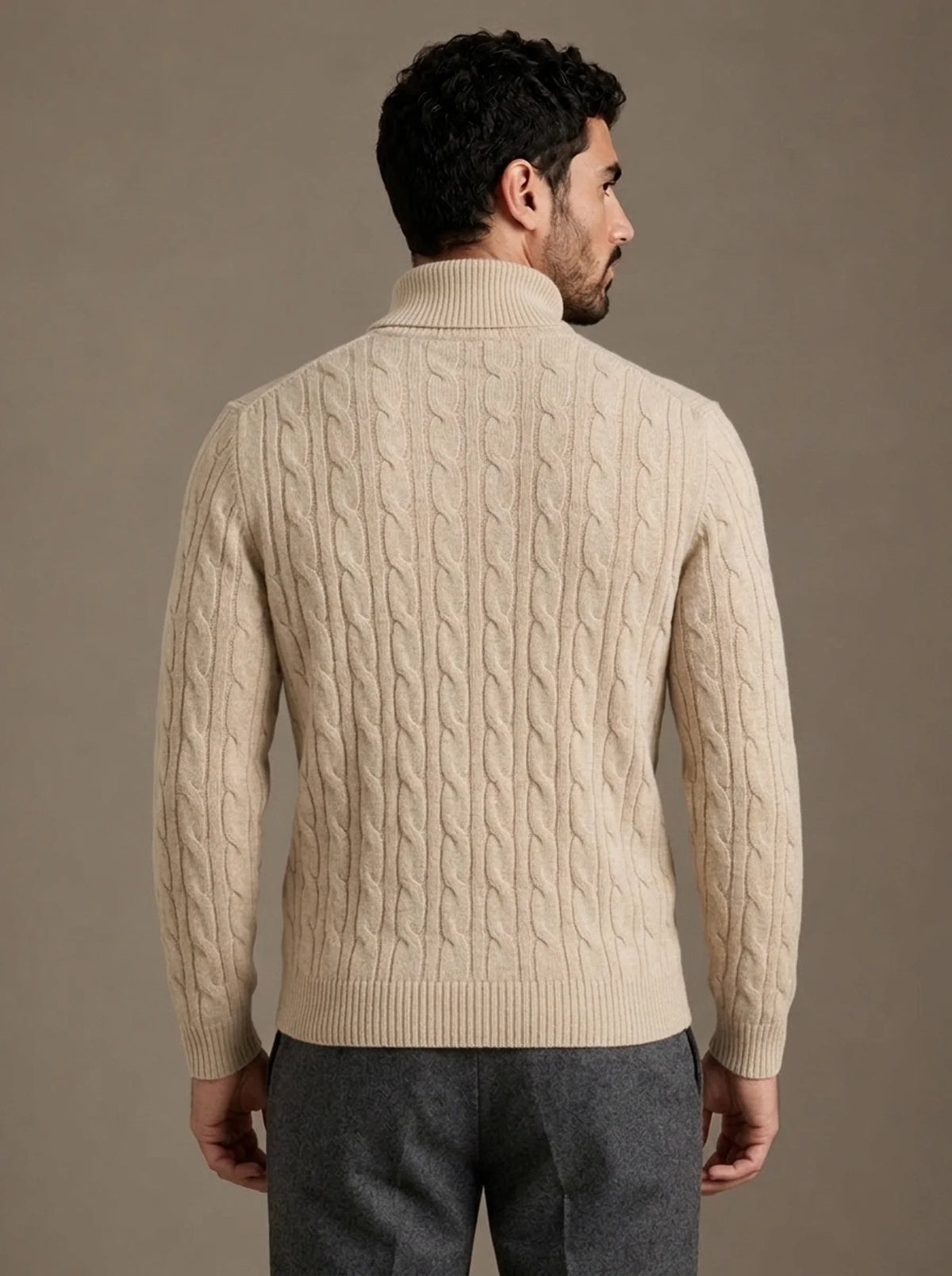 Brera Sand Cable Roll-Neck