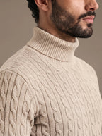 Brera Sand Cable Roll-Neck