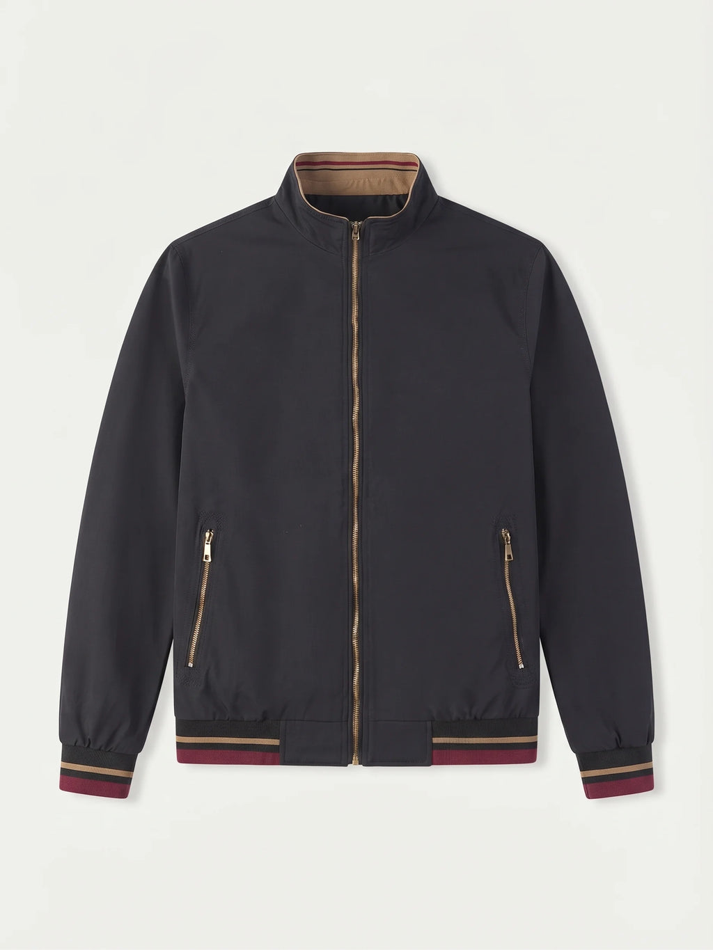 Camogli Black Casual Jacket laid flat